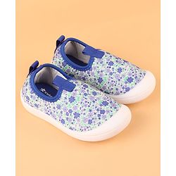 Cute Walk by Babyhug Slip On Casual Shoes with Floral Print - Blue