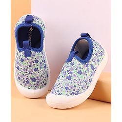 Cute Walk by Babyhug Slip On Casual Shoes with Floral Print - Blue
