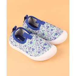 Cute Walk by Babyhug Slip On Casual Shoes with Floral Print - Blue