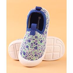 Cute Walk by Babyhug Slip On Casual Shoes with Floral Print - Blue