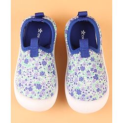 Cute Walk by Babyhug Slip On Casual Shoes with Floral Print - Blue