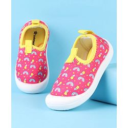Cute Walk by Babyhug Slip On Casual Shoes with Rainbow Print - Pink & Yellow