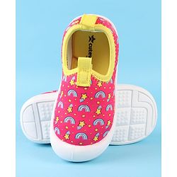 Cute Walk by Babyhug Slip On Casual Shoes with Rainbow Print - Pink & Yellow