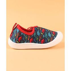 Cute Walk by Babyhug Slip On Casual Shoes with Dino Print - Blue & Red