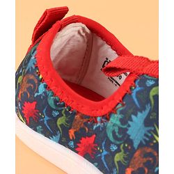 Cute Walk by Babyhug Slip On Casual Shoes with Dino Print - Blue & Red