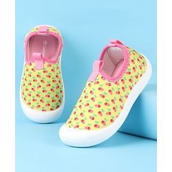 Cute Walk by Babyhug Slip On Casual Shoes with Cherry Print - Yellow