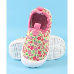 Cute Walk by Babyhug Slip On Casual Shoes with Floral Print - Pink