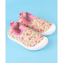 Cute Walk by Babyhug Slip On Casual Shoes with Floral Print - Pink