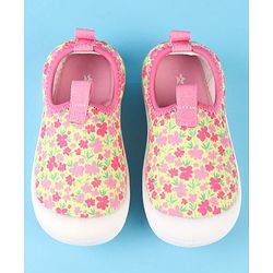 Cute Walk by Babyhug Slip On Casual Shoes with Floral Print - Pink