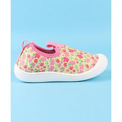 Cute Walk by Babyhug Slip On Casual Shoes with Floral Print - Pink