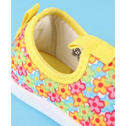 Cute Walk by Babyhug Slip On Casual Shoes with Floral Print - Blue & Yellow