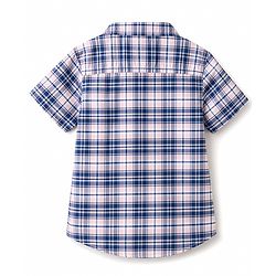Babyhug Cotton Woven Half Sleeves Checked Shirt & Denim Shorts Set - Multicolor