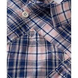 Babyhug Cotton Woven Half Sleeves Checked Shirt & Denim Shorts Set - Multicolor