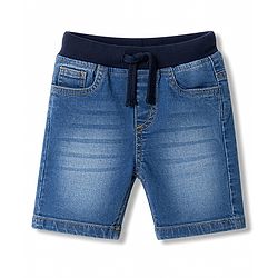 Babyhug Cotton Woven Half Sleeves Checked Shirt & Denim Shorts Set - Multicolor