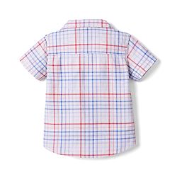 Babyhug Cotton Woven Half Sleeves Checks Shirt & Denim Shorts Set - Multicolor
