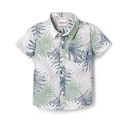 Babyhug Cotton Woven Half Sleeves Shirt & Shorts With Leaf Print - Multicolor