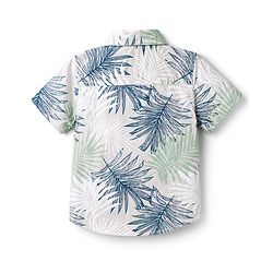 Babyhug Cotton Woven Half Sleeves Shirt & Shorts With Leaf Print - Multicolor