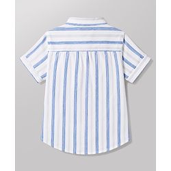 Babyhug 100% Cotton Woven Half Sleeves Striped Shirt & Shorts Set - Multicolor