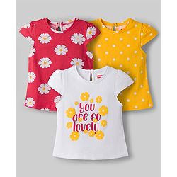 Babyhug Cotton Knit T-Shirts Half Sleeves with Graphics Multi Color 9-12 Months Pack of 3