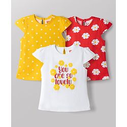 Babyhug Cotton Knit T-Shirts Half Sleeves with Graphics Multi Color 9-12 Months Pack of 3