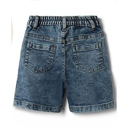 Babyhug Cotton Woven Half Sleeves Checked Shirt & Denim Shorts Set - Yellow & Blue