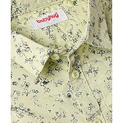 Babyhug 100% Cotton Woven Half Sleeves Printed Shirt & Shorts Set - Multicolor & Green