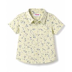 Babyhug 100% Cotton Woven Half Sleeves Printed Shirt & Shorts Set - Multicolor & Green
