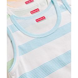 Babyhug 100% Cotton Single Jersey Knit Sleeveless Striped Vests Pack of 3 - Multicolor