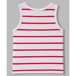 Babyhug 100% Cotton Knit Striped Sleeveless Vests Pack of 3 -white, Navy Blue & Pink