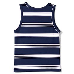 Babyhug 100% Cotton Knit Striped Sleeveless Vests Pack of 3 -white, Navy Blue & Pink