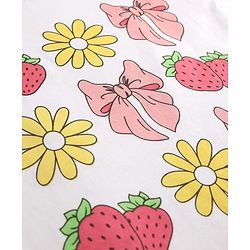 Babyhug Cotton Knit Half Sleeves T-Shirt with Schiffli Detailing & Floral Print - Multicolor