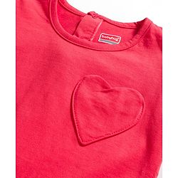 Babyhug Cotton Knit Half Sleeves T-Shirts with Heart Patch Pack of 3 - Multicolor