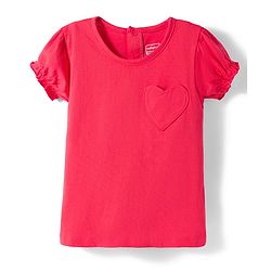 Babyhug Cotton Knit Half Sleeves T-Shirts with Heart Patch Pack of 3 - Multicolor