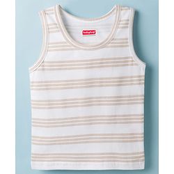 Babyhug 100% Cotton Knit Sleeveless Striped Sando Vests Pack of 3 - Multicolor