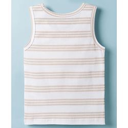 Babyhug 100% Cotton Knit Sleeveless Striped Sando Vests Pack of 3 - Multicolor
