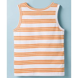 Babyhug 100% Cotton Knit Sleeveless Striped Sando Vests Pack of 3 - Multicolor