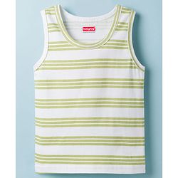 Babyhug 100% Cotton Knit Sleeveless Striped Sando Vests Pack of 3 - Multicolor