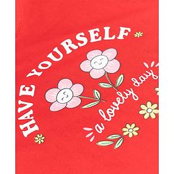 Babyhug Cotton Knit Half Sleeves T-Shirt With Floral Print - Multicolor