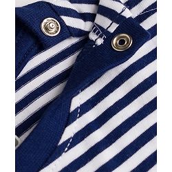 Babyhug Cotton Knit T-Shirt Half Sleeves Oversized Striped with Embroidery Detailing Multi Color 12-18 Months