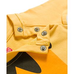 Babyhug Cotton Knit Full Raglan Sleeves Tiger Printed T-Shirt & Pyjama Night Suit with Applique- Yellow