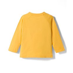 Babyhug Cotton Knit Full Raglan Sleeves Tiger Printed T-Shirt & Pyjama Night Suit with Applique- Yellow