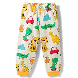 Babyhug Cotton Knit Full Sleeves T-Shirt & Pyjama Co-ord Night Suit with Animal Print - White