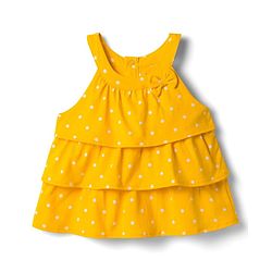 Babyhug Single Jersey Knit Sleeveless Layered Top & Denim Shorts Set with Bow Applique & Polka Dot Print - Yellow & White