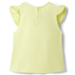 Babyhug Single Jersey Knit Sleeveless Top & Denim Shorts Set with Floral Print - Yellow & Blue