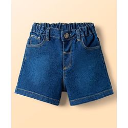 Babyhug Single Jersey Knit Sleeveless Top & Denim Shorts Set with Floral Print - Multicolor