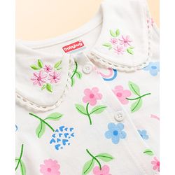 Babyhug Single Jersey Knit Sleeveless Top & Denim Shorts Set with Floral Print - Multicolor