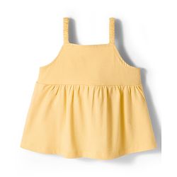Babyhug Single Jersey Knit Sleeveless Schiffili Top & Denim Shorts Set - Yellow & Blue