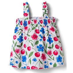 Babyhug Single Jersey Knit Sleeveless Top & Denim Shorts Set with Floral Print - Blue