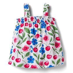Babyhug Single Jersey Knit Sleeveless Top & Denim Shorts Set with Floral Print - Blue