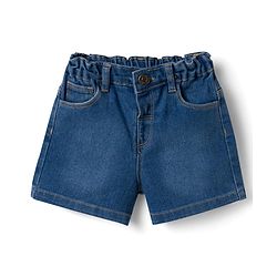 Babyhug Single Jersey Knit Sleeveless Top & Denim Shorts Set with Floral Print - Blue